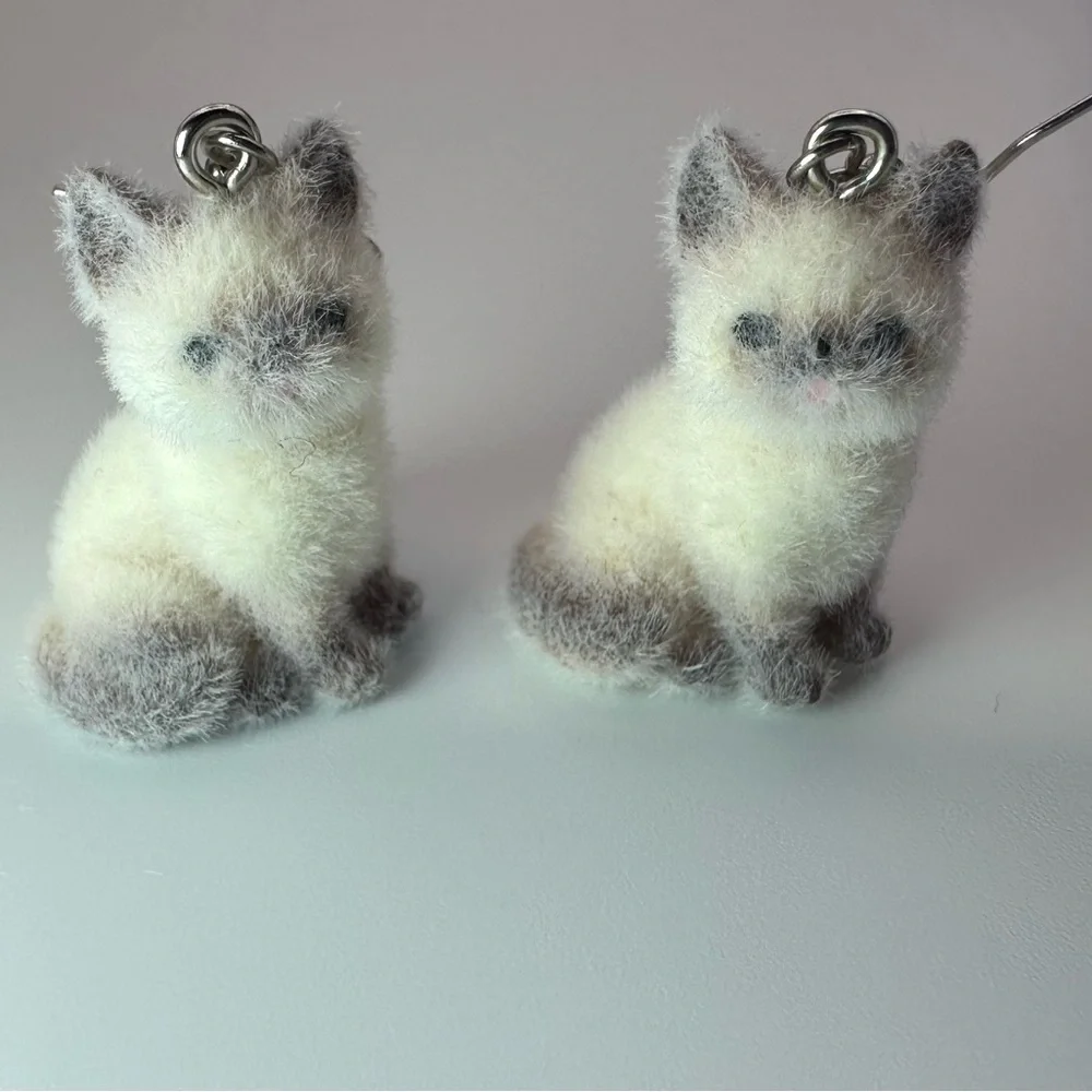 Fuzzy Furry Cat Earrings